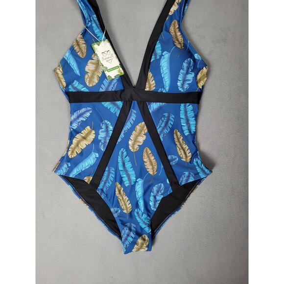 Swimall Womens One Piece Swimsuit Padded Monokini Medium - Picture 4 of 8